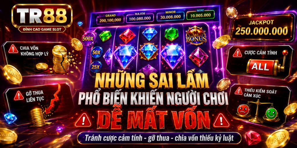 Cách Quản Lý Vốn Khi Chơi Nổ Hũ Hiệu Quả Nhất 2026 4 Sai lầm khi chơi slot TR88